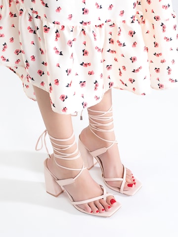 Celena T-bar sandals 'Chenaya' in Pink