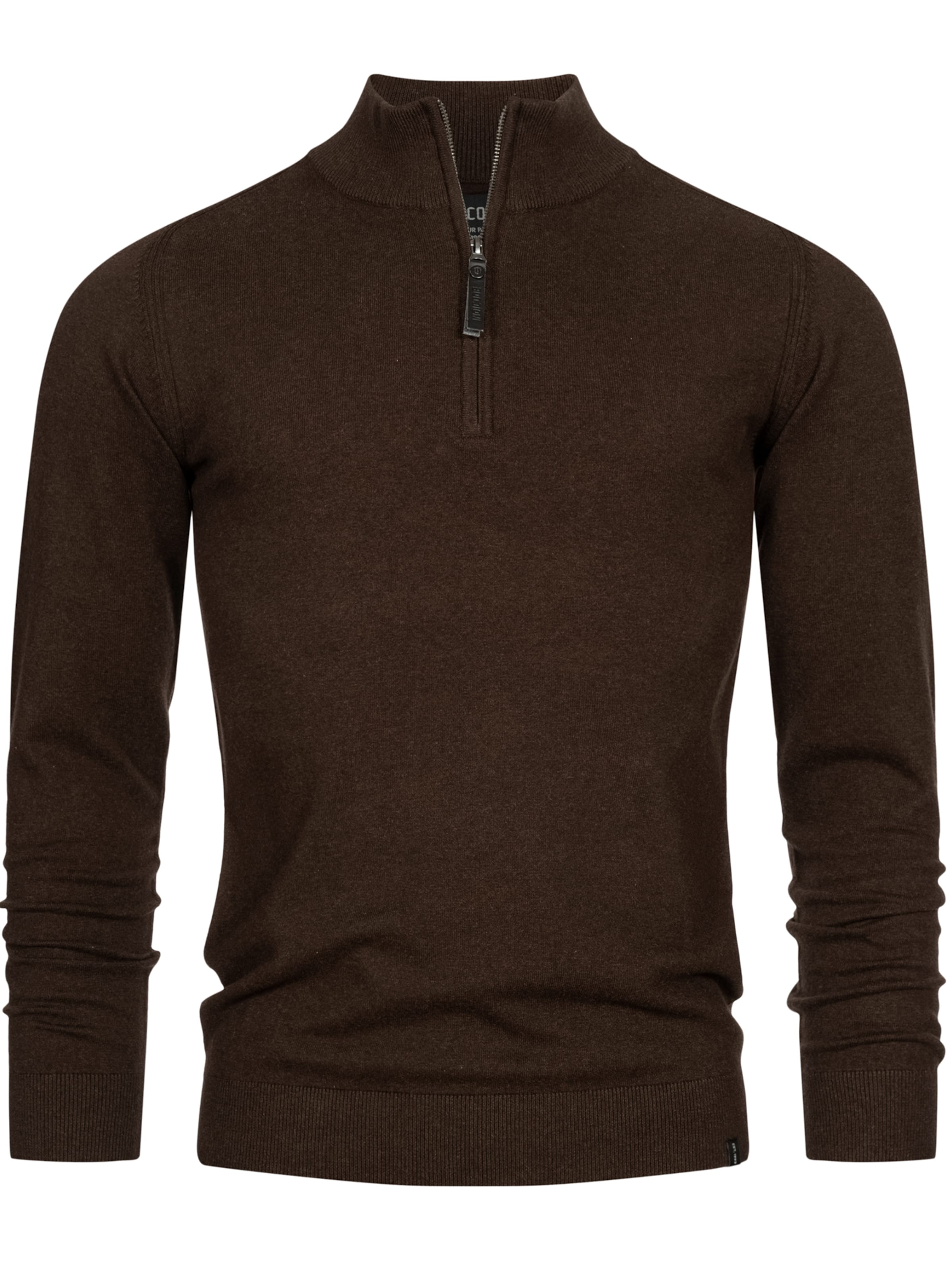 INDICODE JEANS Sweater 'Gore' in Brown: front