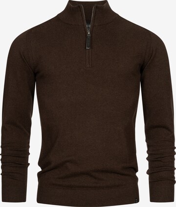 INDICODE JEANS Sweater 'Gore' in Brown: front