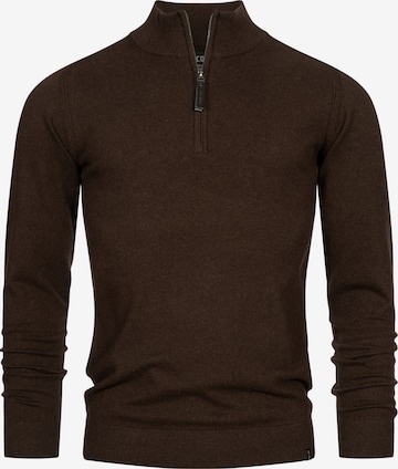 INDICODE JEANS Trui 'Gore' in Bruin: voorkant