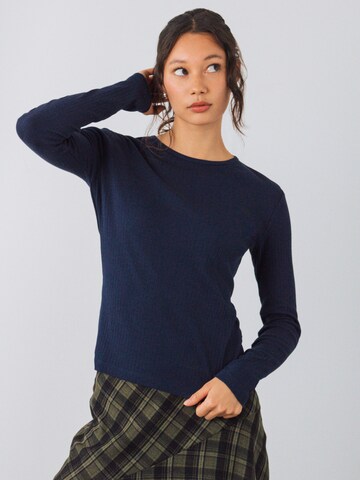 Honest Basics Shirt 'Long Rib' in Blauw