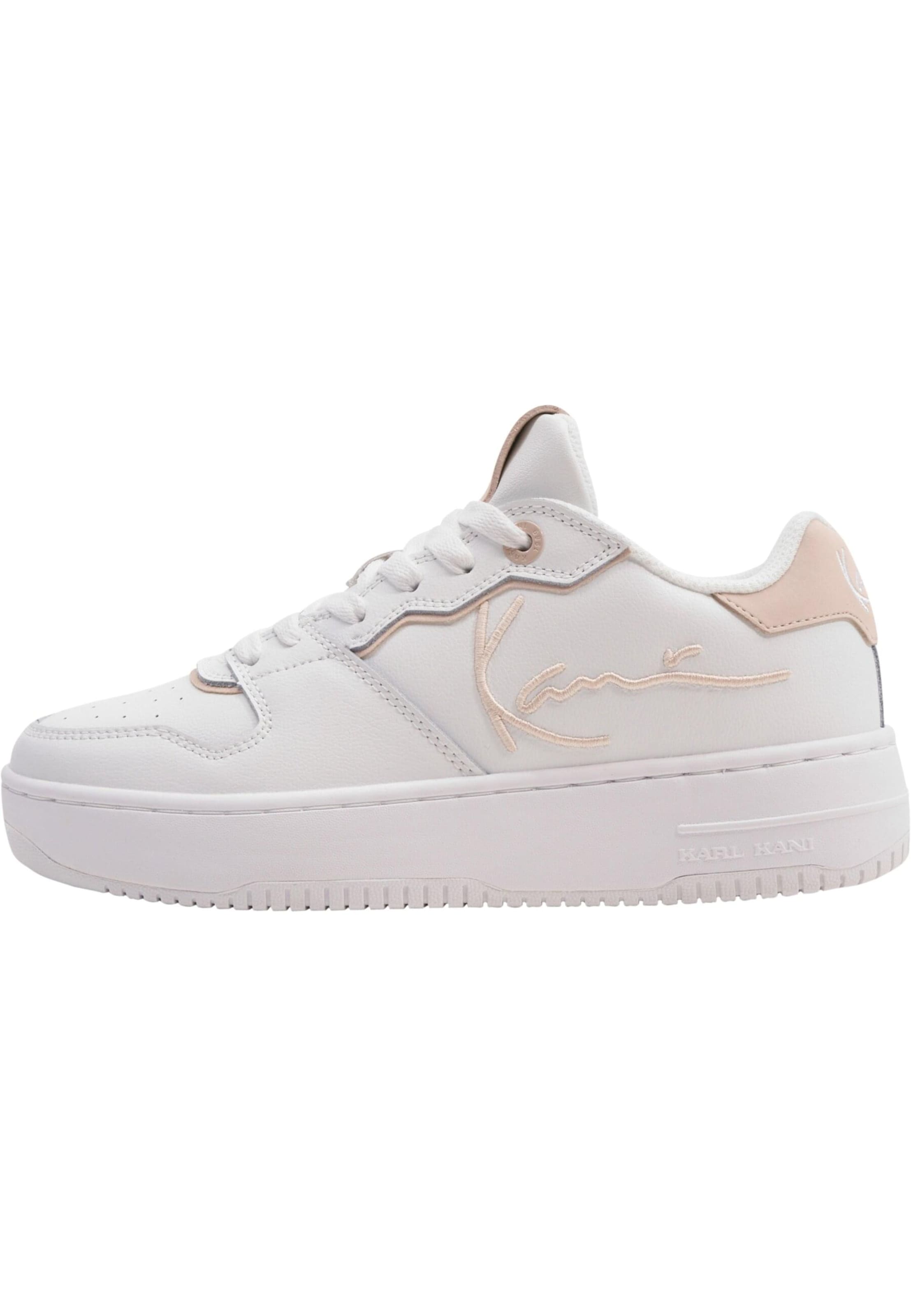 Karl Kani Platform trainers in White: front