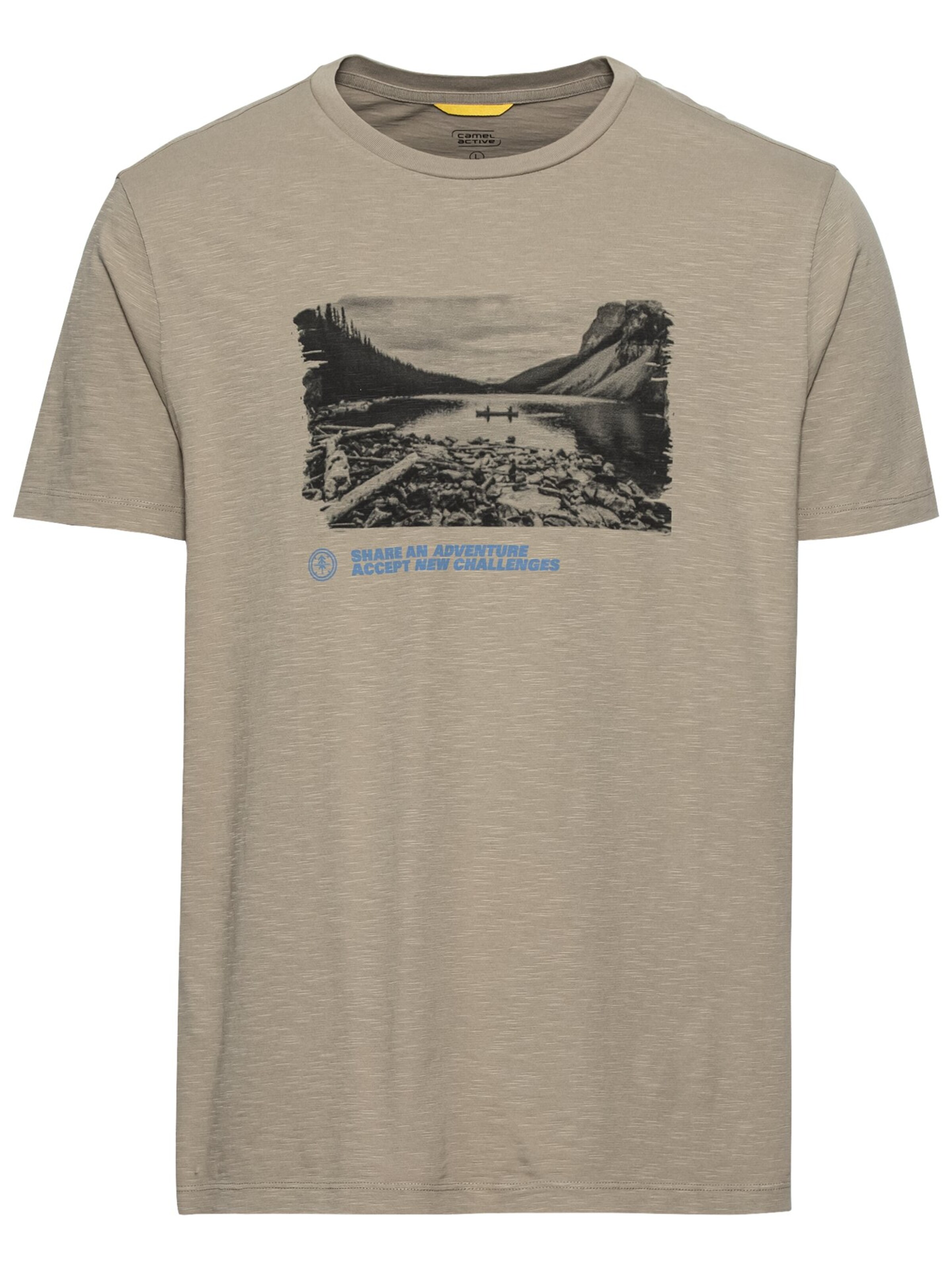 CAMEL ACTIVE T-Shirt mit Print aus nachhaltiger Baumwolle in Grün: Vorderseite