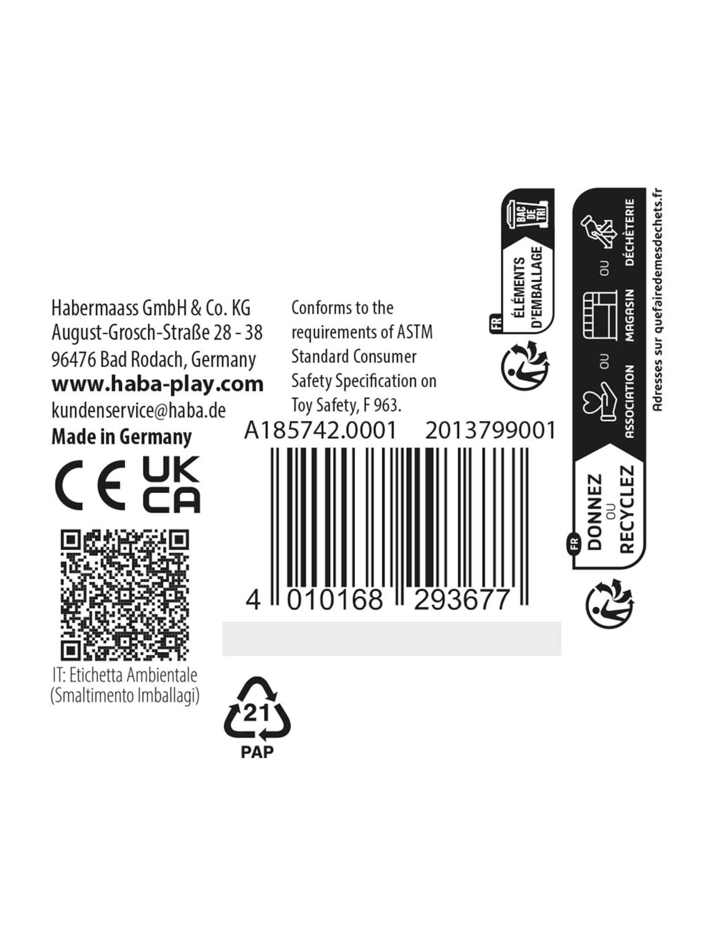 HABA Spel ' Rasselgreifling Wal ' in Gemengde kleuren