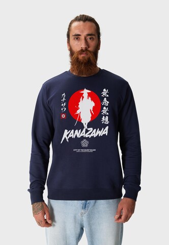 Oldskull Sweatshirt 'Asian Silent Blade Kanazawa Graphic' in Blau: Vorderseite