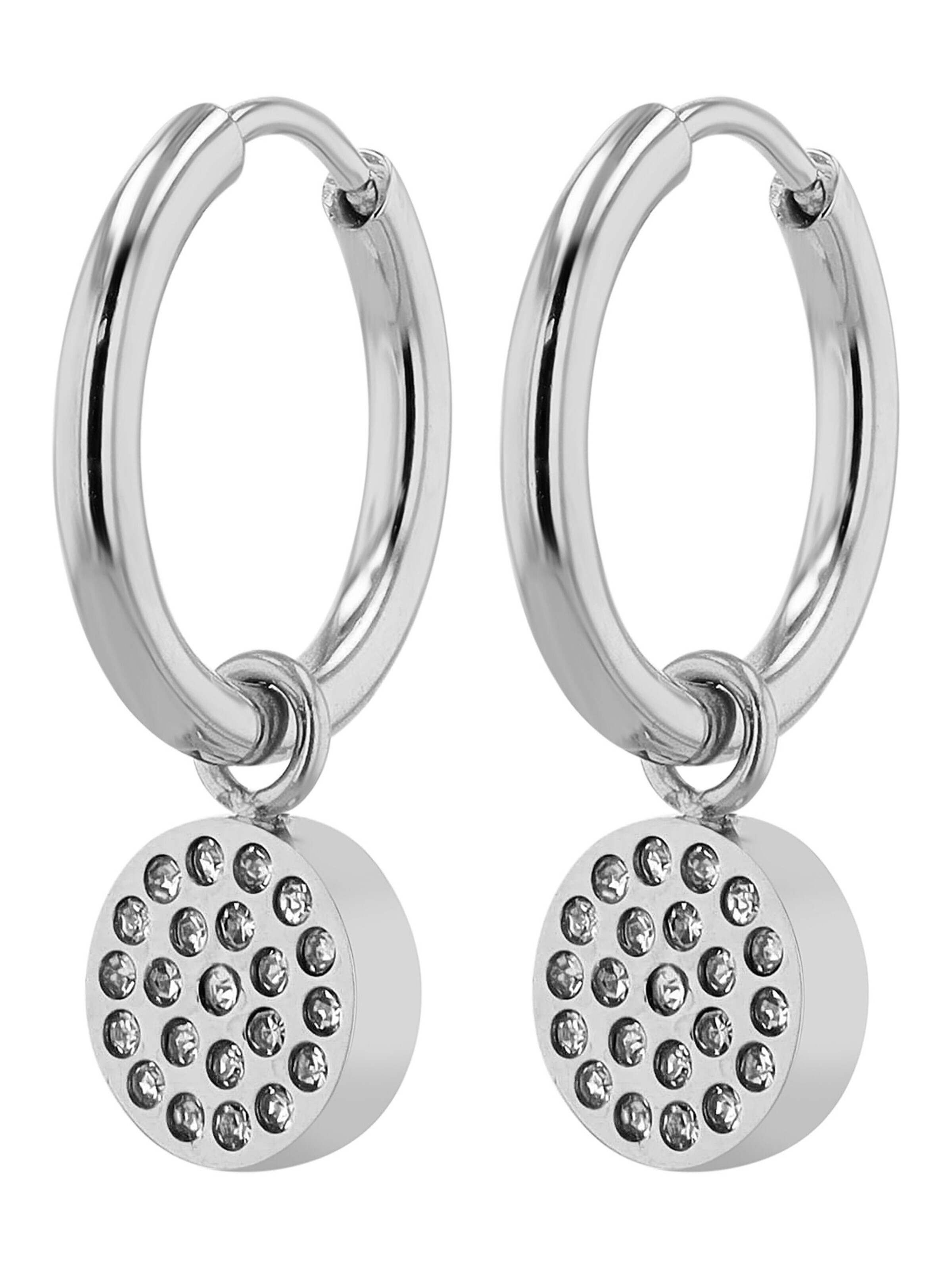 Akzent Earrings '"Sadie" aus langlebigem Edelstahl, wasserfest, Ø 12 mm' in Silver