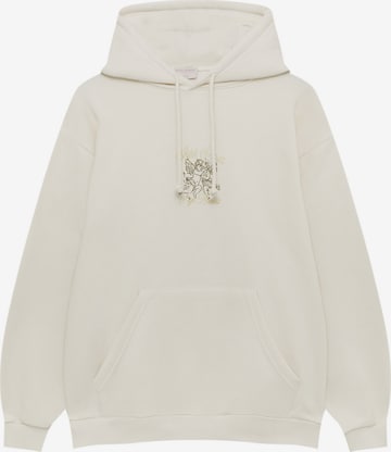 Pull&Bear Sweatshirt i vit: framsida