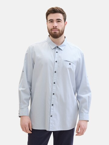 TOM TAILOR Men + Regular Fit Hemd in Blau: Vorderseite