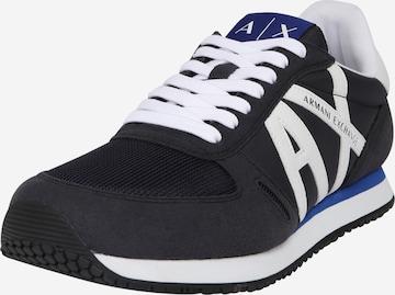 ARMANI EXCHANGE Platform trainers in Blue: front