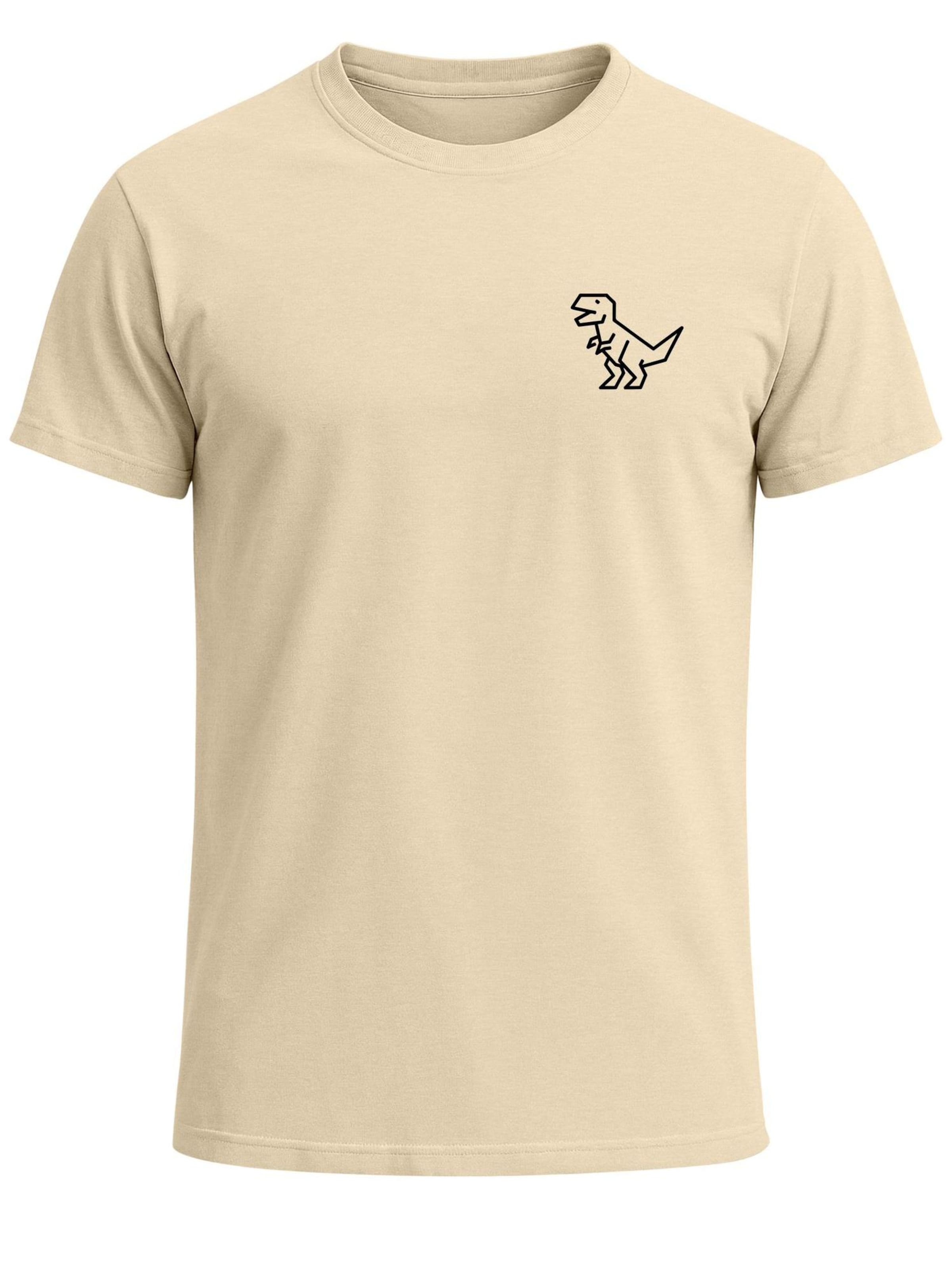 Neverless Shirt 'Polygon T-Rex' in Beige: front