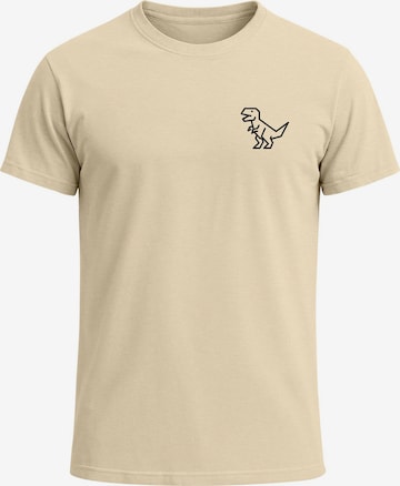 Neverless Shirt 'Polygon T-Rex' in Beige: front