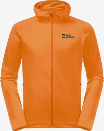 JACK WOLFSKIN Athletic Fleece Jacket 'BAISELBERG' in Orange: front