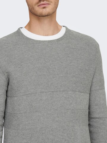 Pullover 'Niko' di Only & Sons in grigio