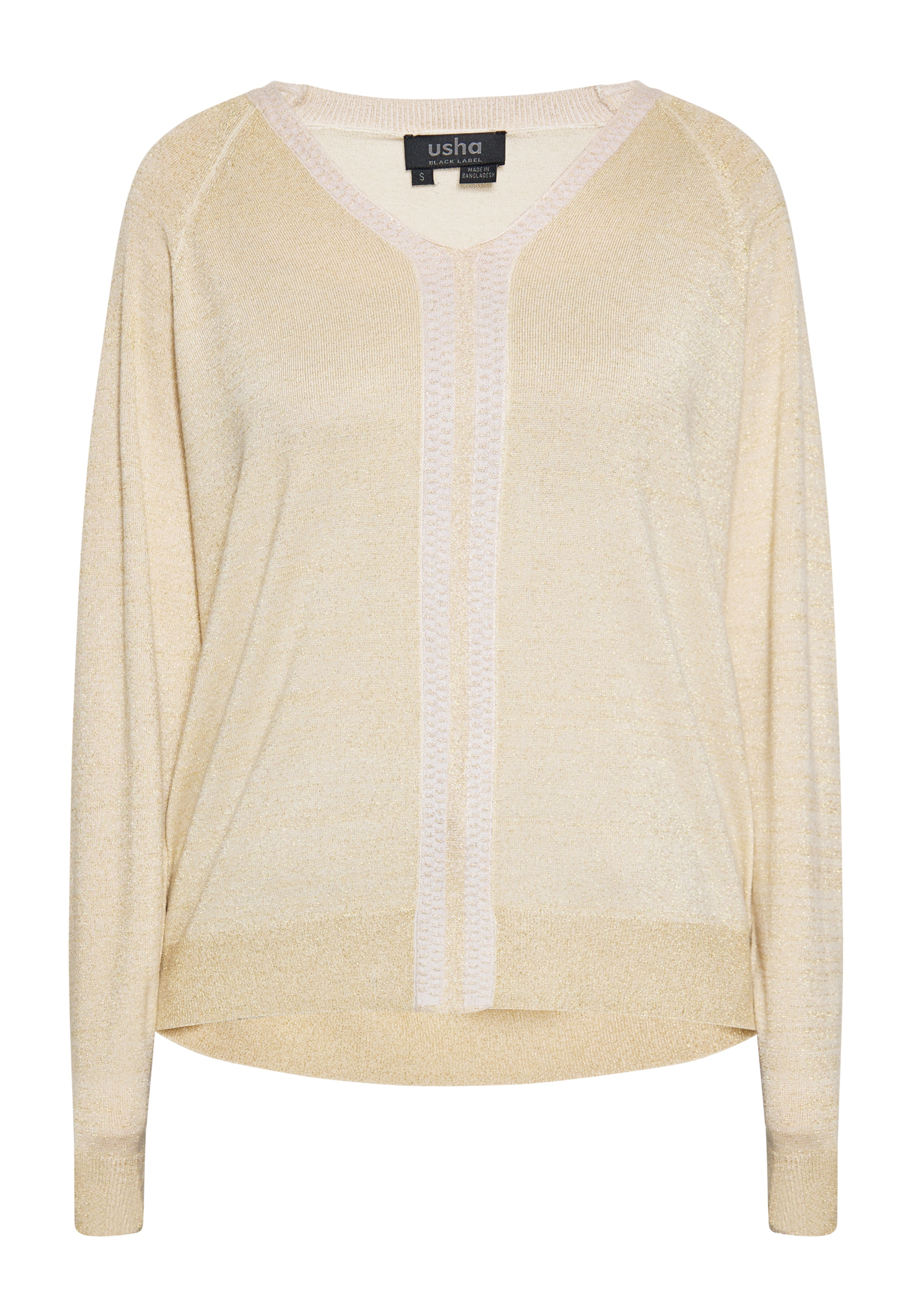 usha BLACK LABEL Pulover | bež barva: sprednja stran