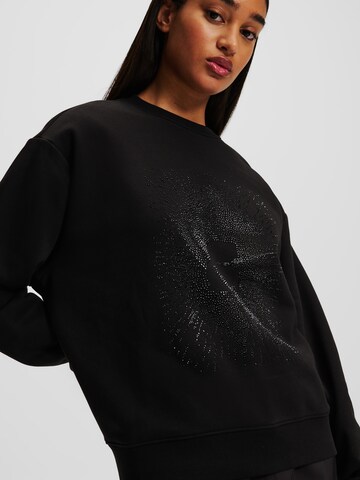Karl Lagerfeld Sweatshirt ' Kameo Rhinestone ' in Black
