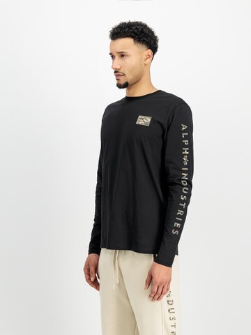 ALPHA INDUSTRIES Футболка в Черный: спереди