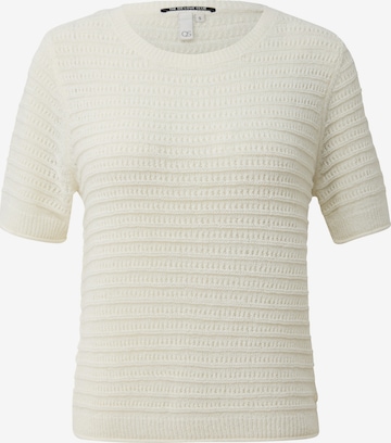 Pull-over QS en beige : devant