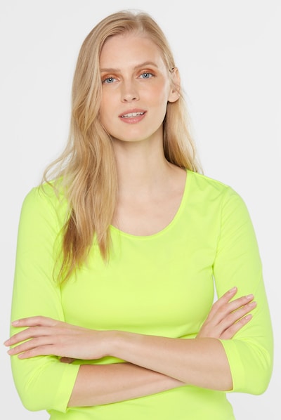 SENSES.THE LABEL Basic Shirt mit 3/4-Arm in grün, Produktansicht