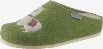 Tofee Slippers in Green: front