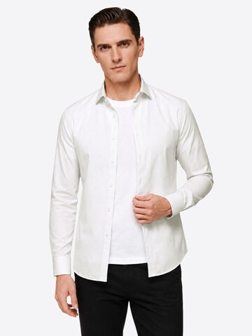 ALLTHEMEN Regular fit Business Shirt 'Naht' in White: front