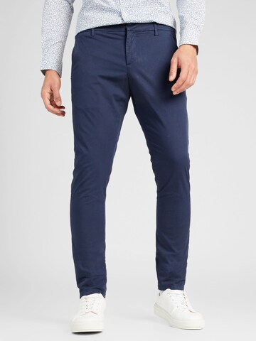 Coupe slim Pantalon chino Dondup en bleu : devant