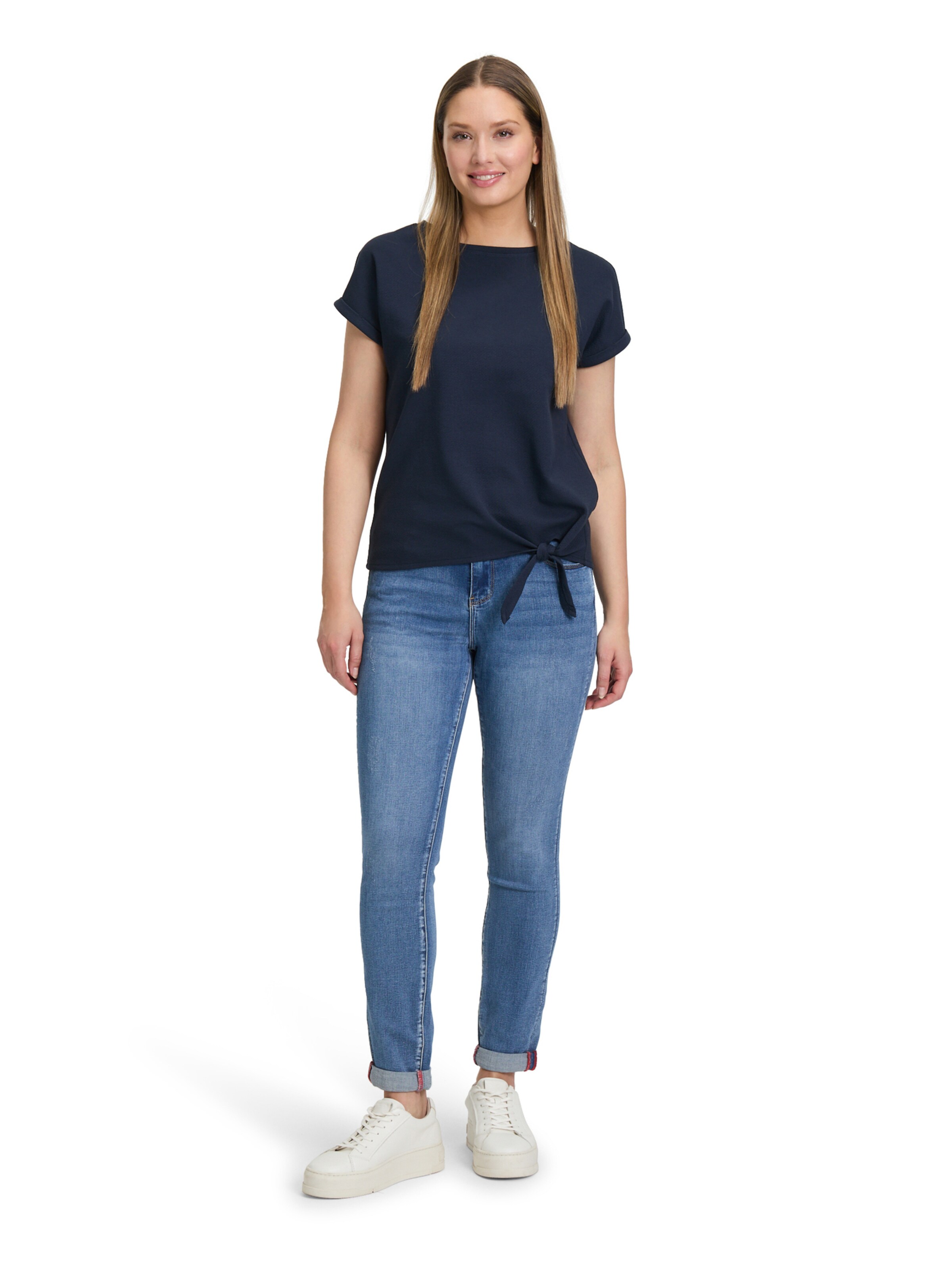 Betty Barclay Halbarm Shirt mit Knoten in Blau