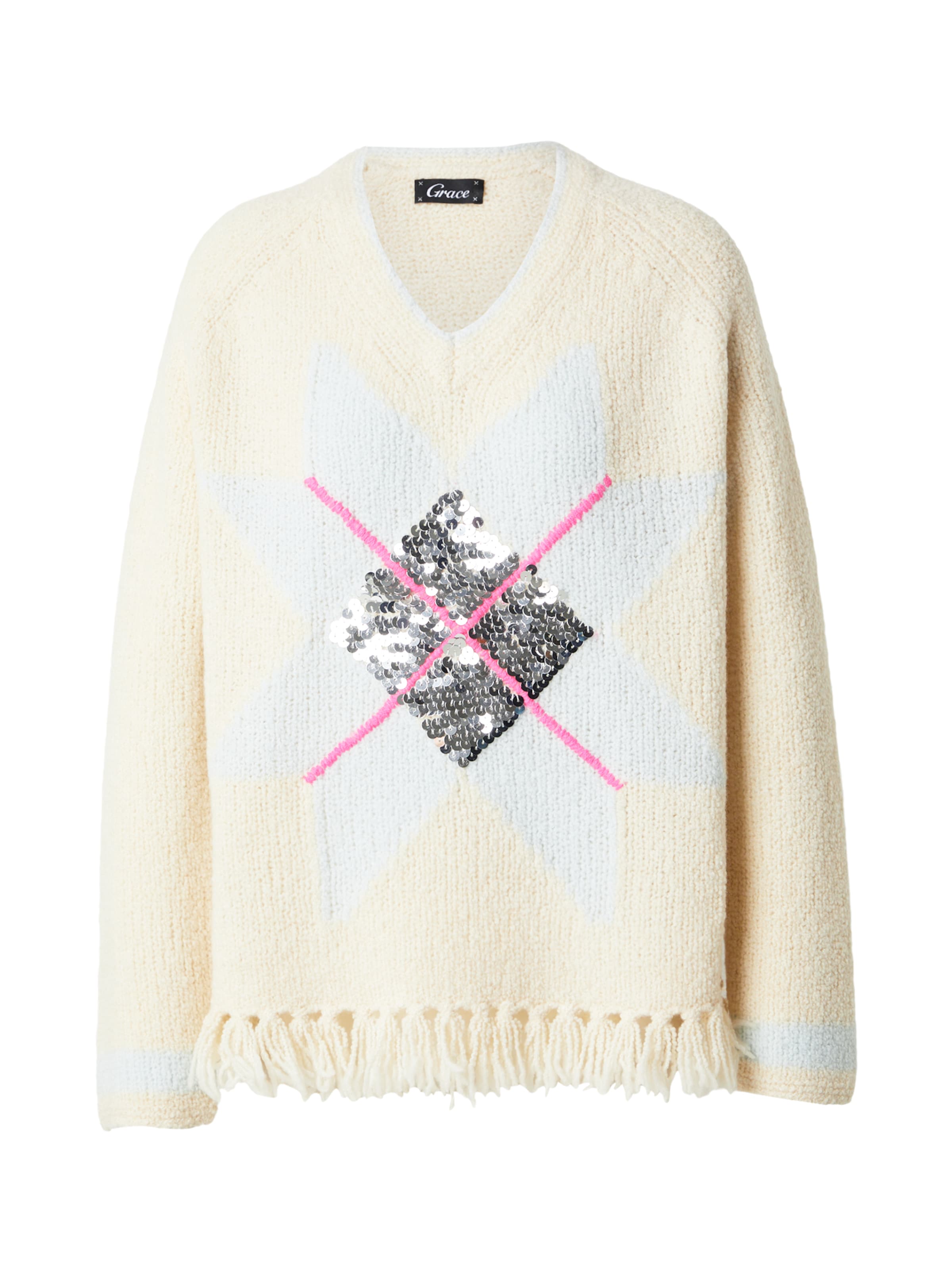 Grace Sweater 'SNOW' in Beige: front