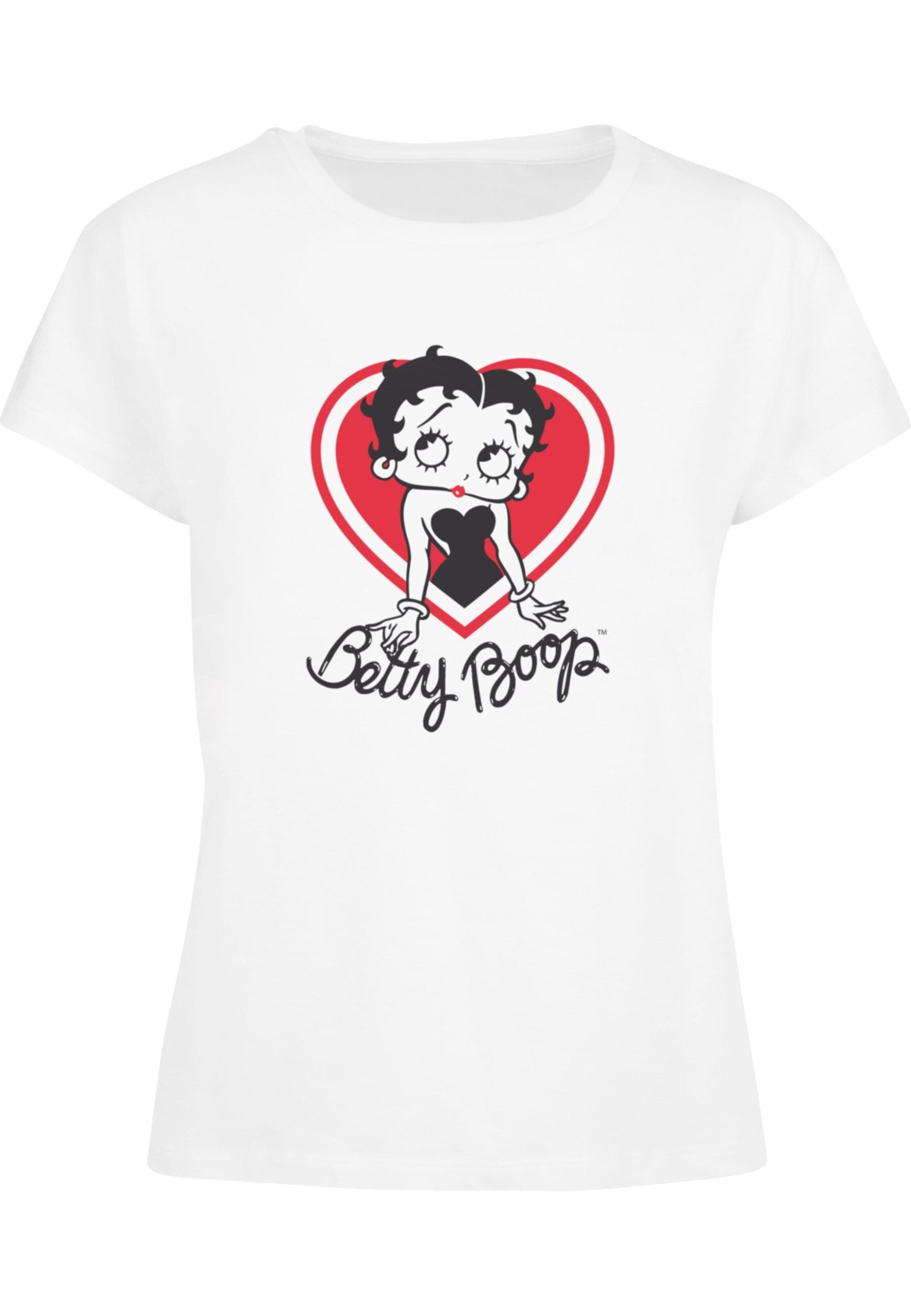 Maglietta 'Betty Boop - Heart' di Merchcode in bianco: frontale
