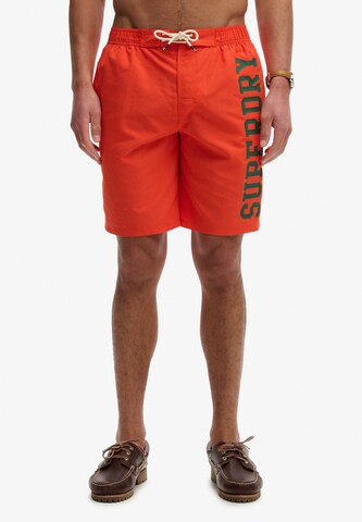 Shorts de bain Superdry & Co en orange : devant