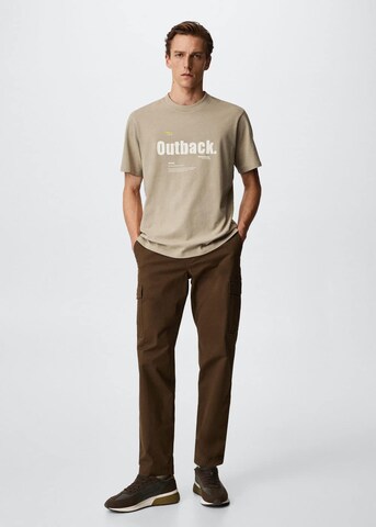 MANGO MAN T-Shirt 'Miltus' in Beige