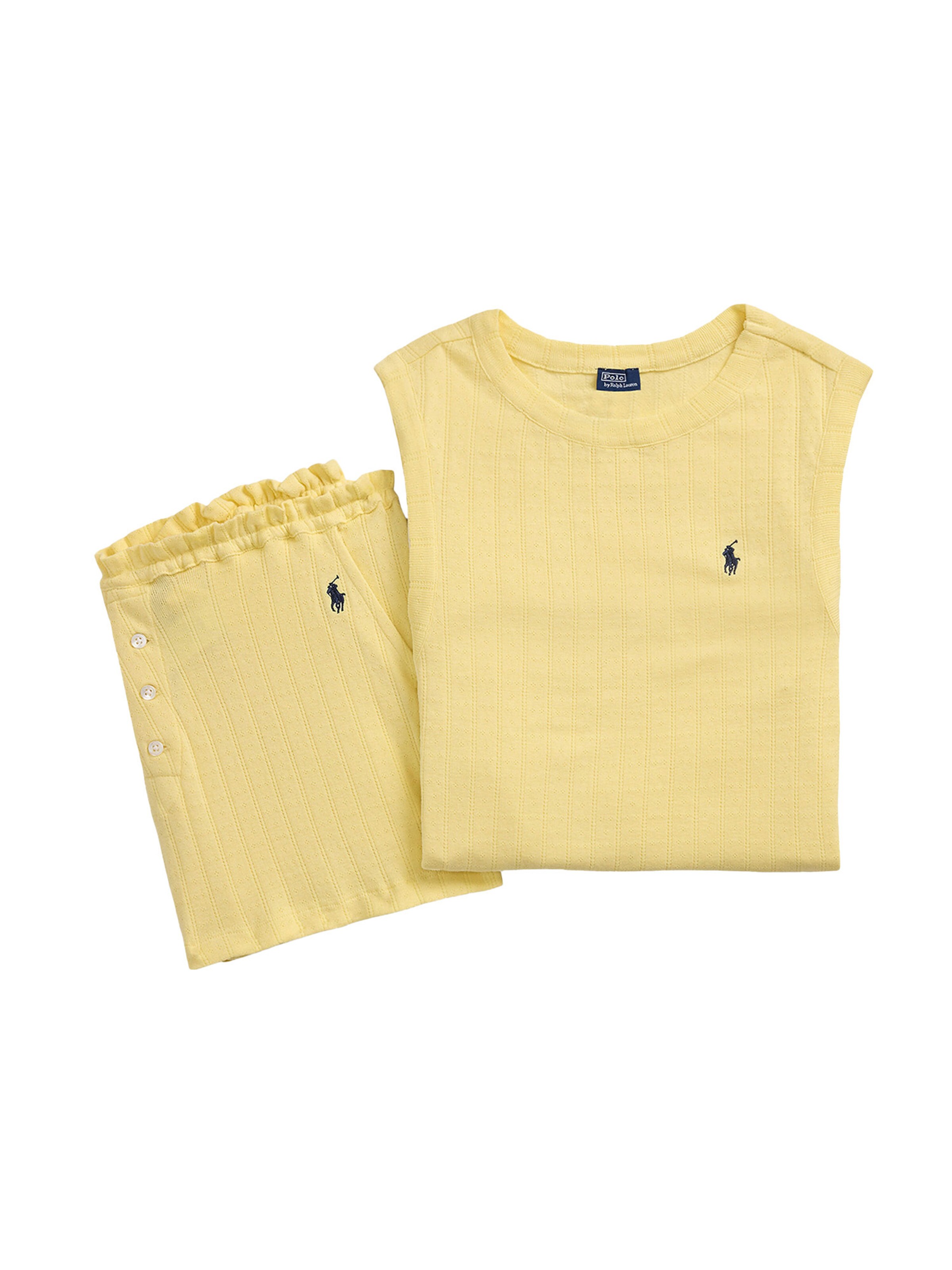 Pyjama ' Polo Pointelle ' Polo Ralph Lauren en jaune : devant