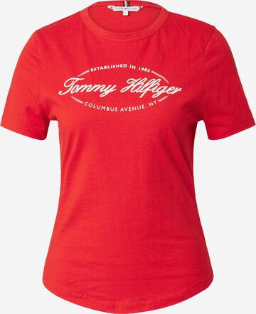 T-shirt TOMMY HILFIGER en rouge : devant