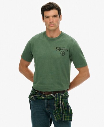 T-Shirt 'Tokyo Narrative' Superdry en vert