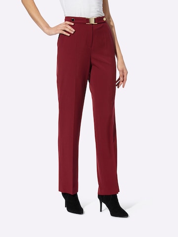 regular Pantaloni con piega frontale di heine in rosso: frontale