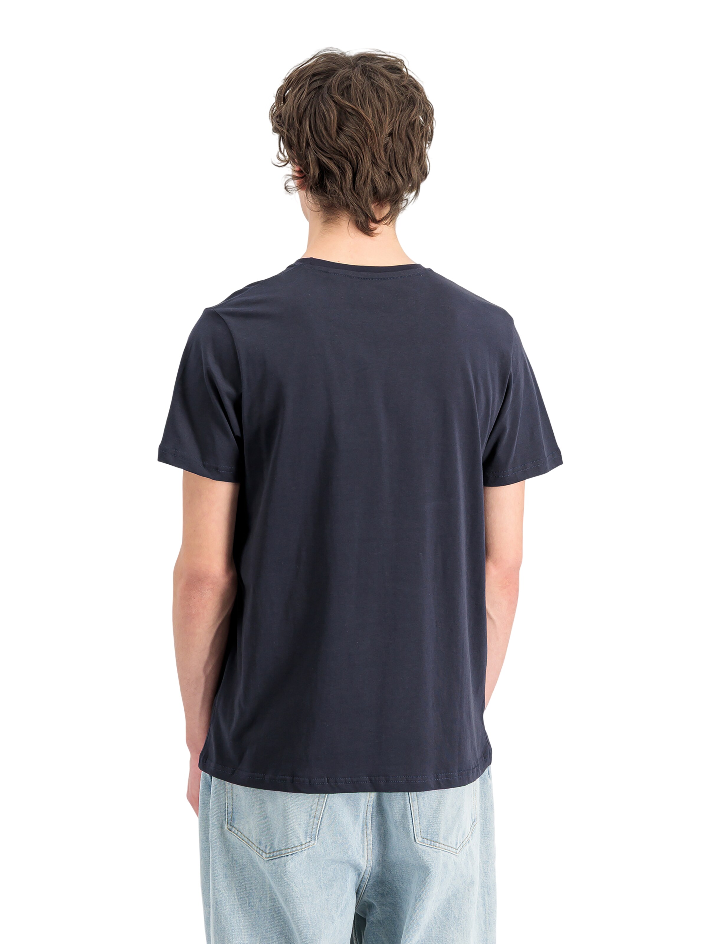 ALPHA INDUSTRIES Shirt 'Basic Mid Logo'‌‌‌‌‌‌ in Blau