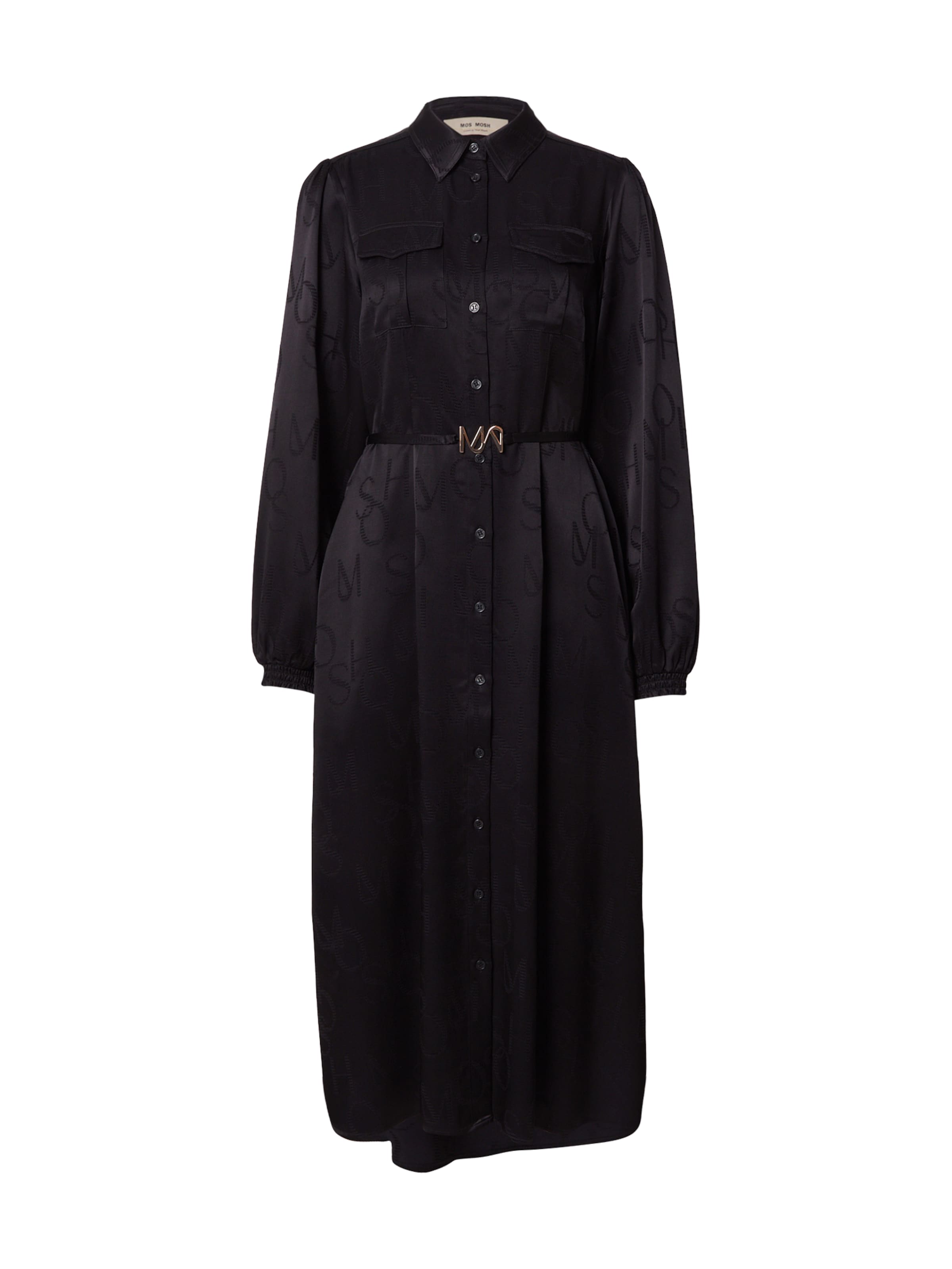 MOS MOSH - Vestido camisero 'MMRaya' en negro: frente