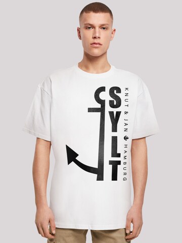 T-Shirt 'Sylt Anker Knut & Jan Hamburg' F4NT4STIC en blanc : devant