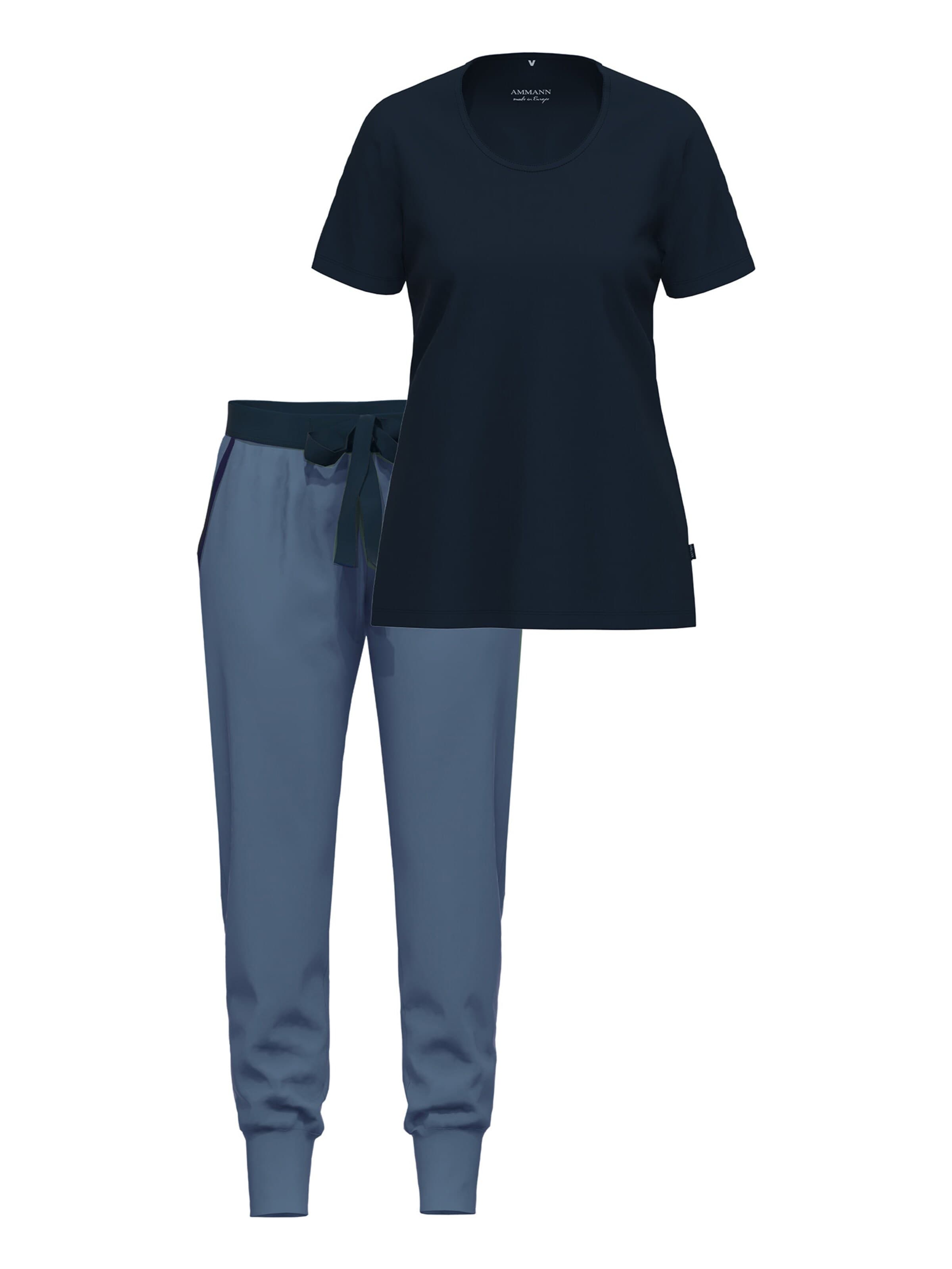 Ammann Pyjama 'Night & Home'‌‌ in Blau: Vorderseite