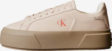 Baskets basses Calvin Klein en beige : devant
