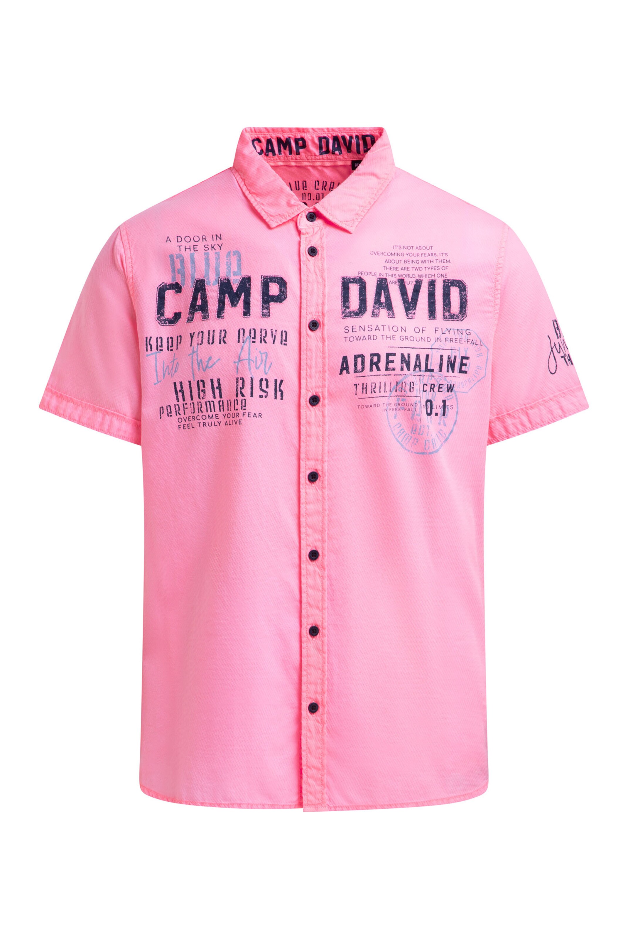 CAMP DAVID Regular fit Button Up Shirt in Pink: front