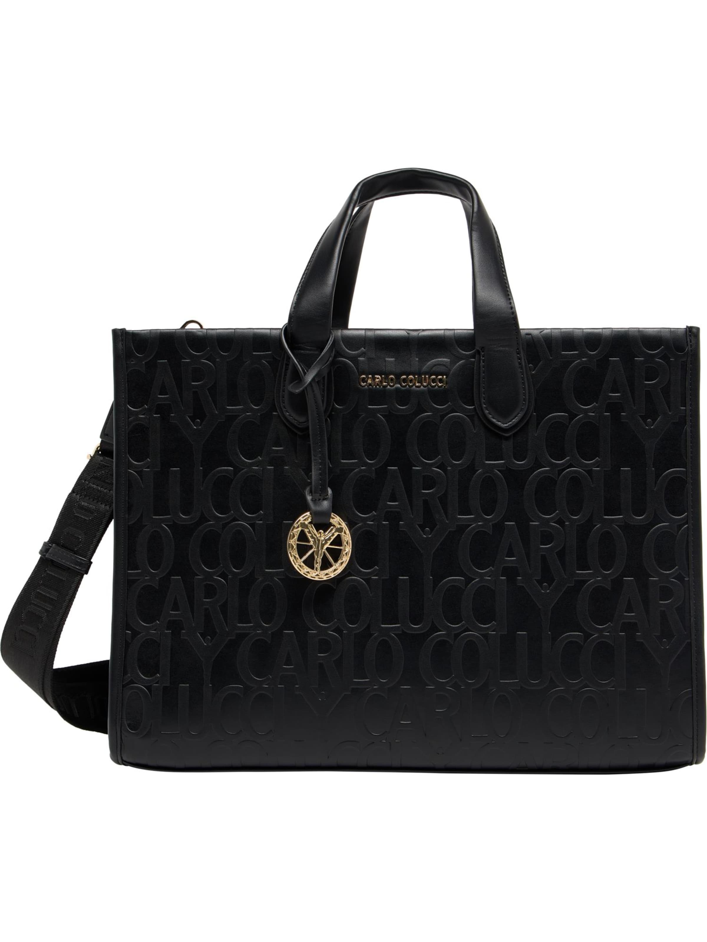 Carlo Colucci Shopper 'Eser' in Zwart: voorkant