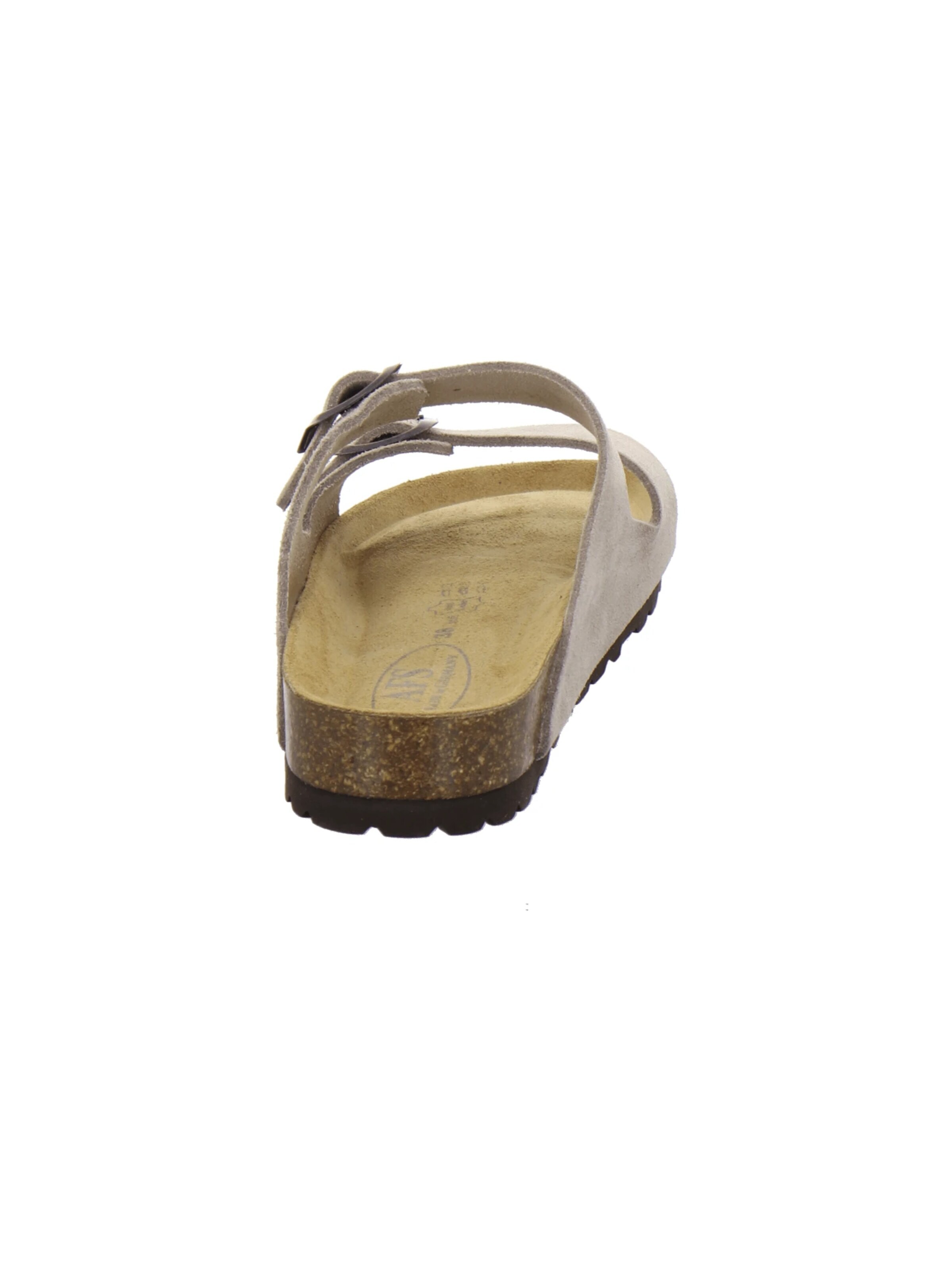 AFS-Schuhe - Zapatos abiertos 'Pantoletten Damen Zweischnaller quarz Veloursleder' en beige