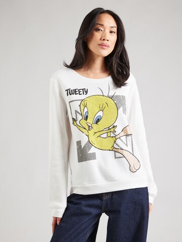 Frogbox Sweatshirt 'Tweety' in White: front