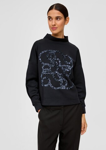 s.Oliver BLACK LABEL Sweatshirt in Schwarz: predná strana