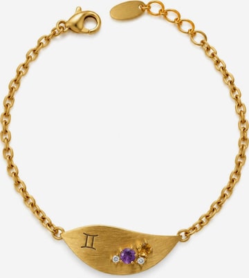 Bracelet '18k Gold Plated Gemini | Tweelingen Zodiac' Sally Jane Jewelry en or : devant