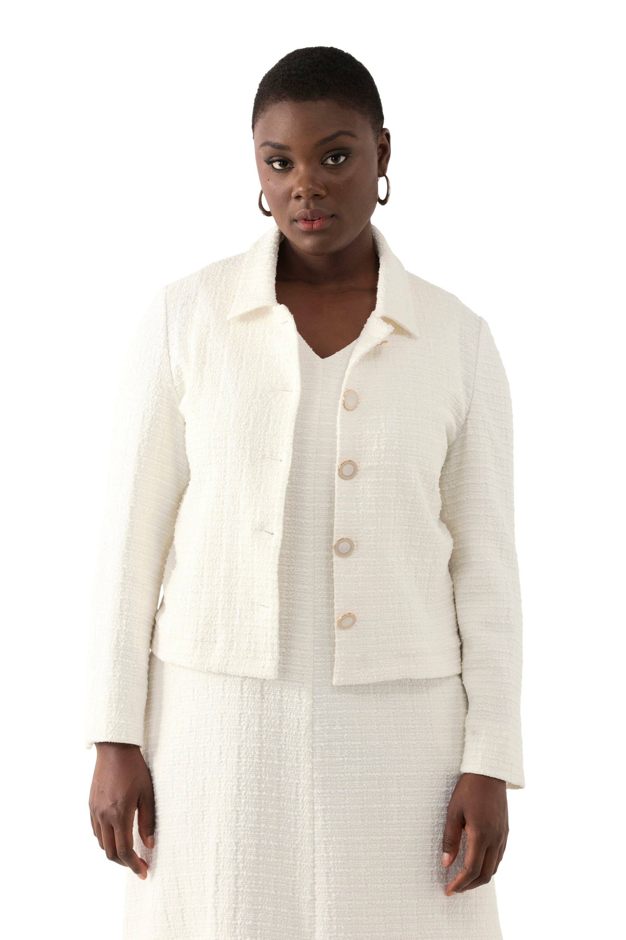Ulla Popken Between-season jacket in White: front