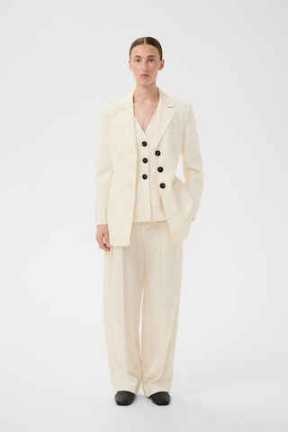 InWear - Pierna ancha Pantalón plisado 'QuentaIW' en blanco
