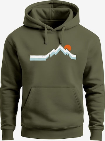Neverless Sweatshirt 'Mountain Sun' in Green: front