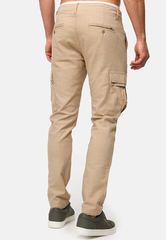 Coupe slim Pantalon cargo 'Safi' INDICODE JEANS en beige