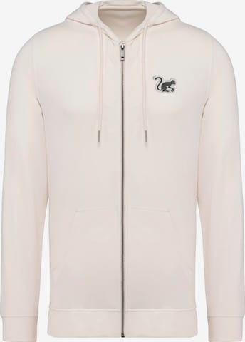 Surf Monkey - Sudadera con cremallera en blanco: frente